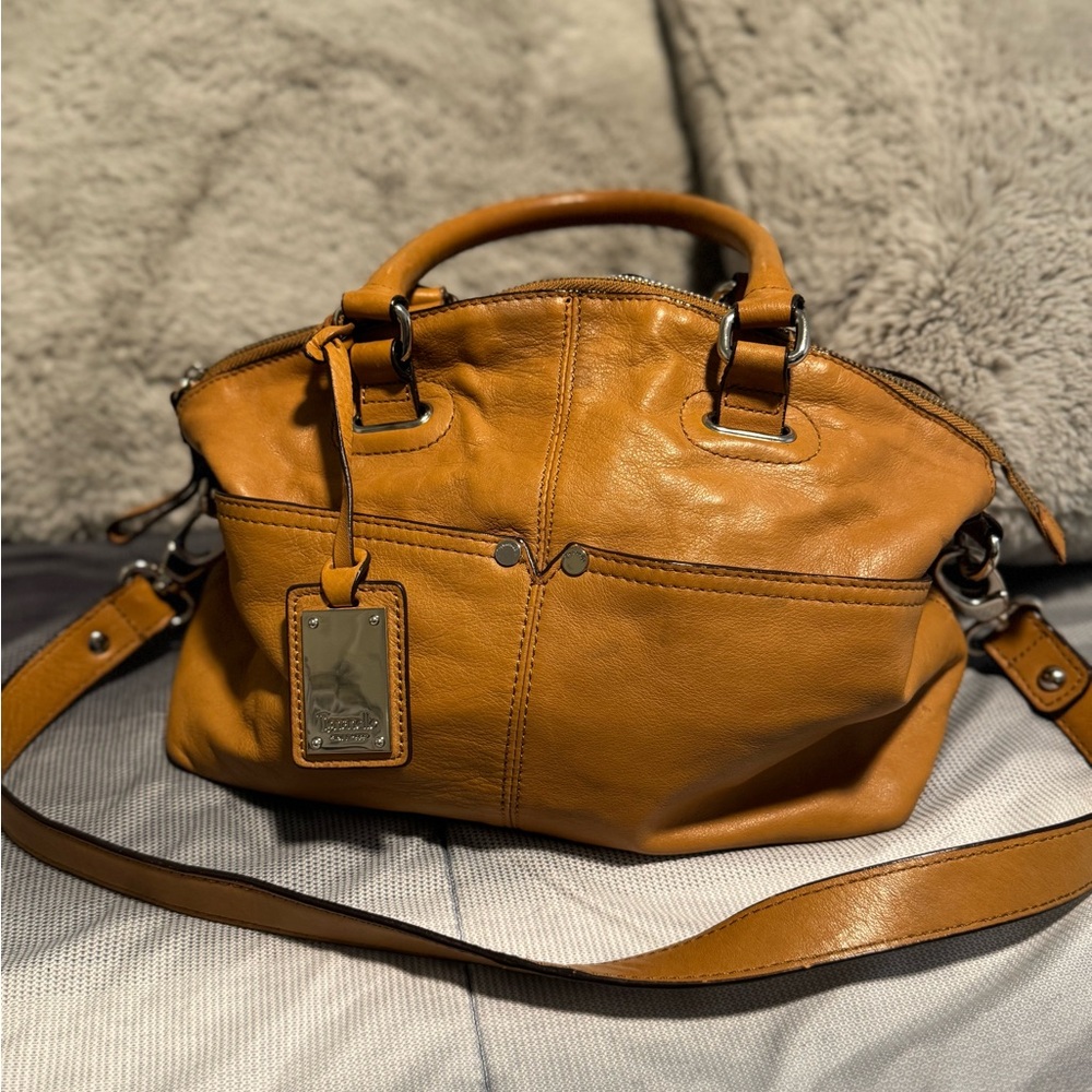 Tignanello Cognac Leather Shoulder Bag - Picture 2 of 3
